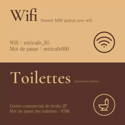 Panneau d'annonce de café classique en marron et beige