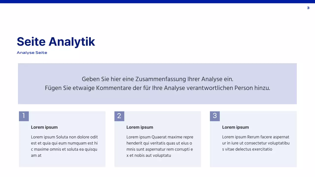 Ein einfacher Bericht in Blau und Weiß