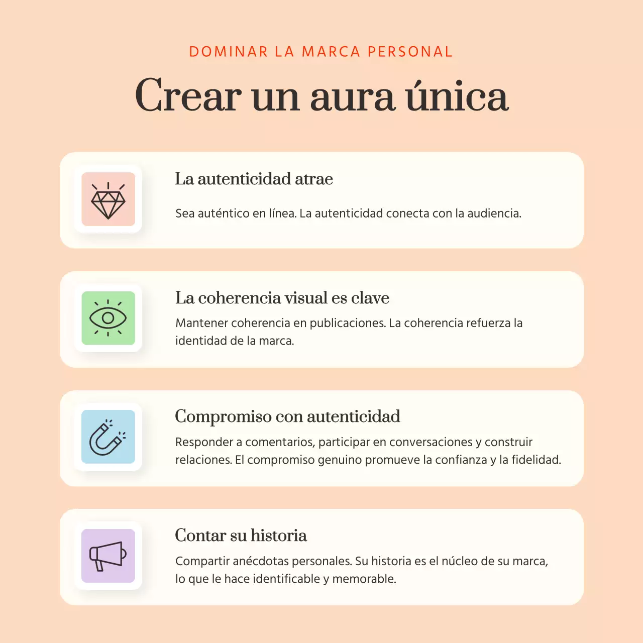 Guía infográfica de consejos mínimos de marca personal en beige
