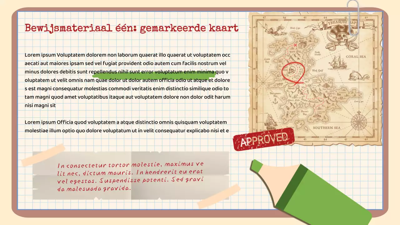 Beige en oranje Retro Dossier