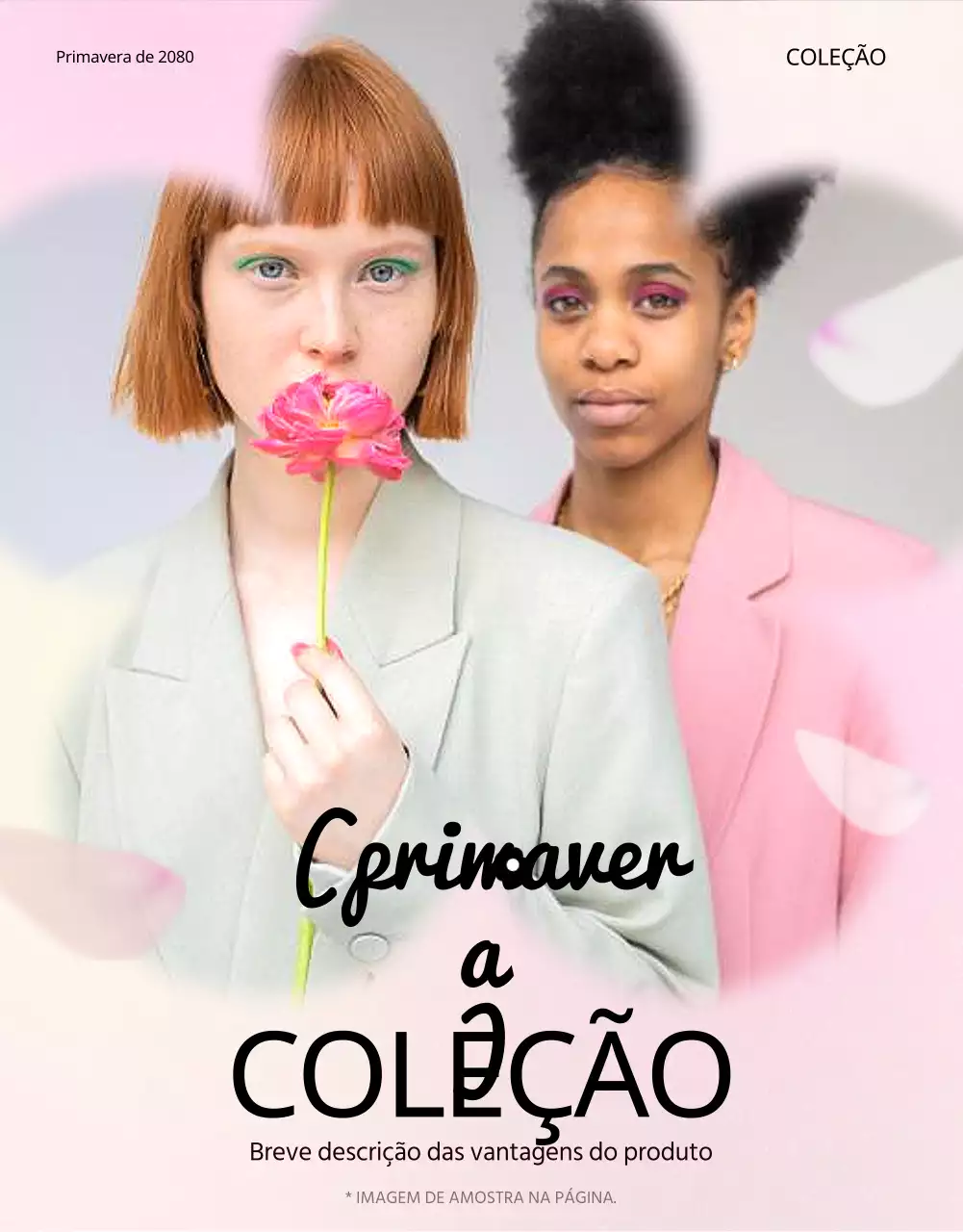 Promover páginas de produtos de moda primaveril em cor-de-rosa