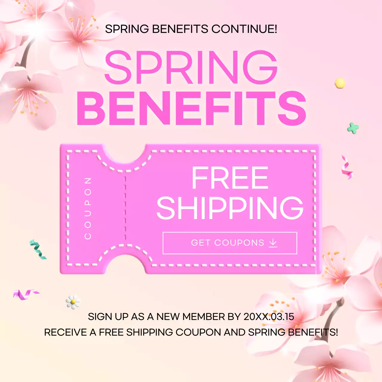 Pink Modern Spring Promotion Social Media Post