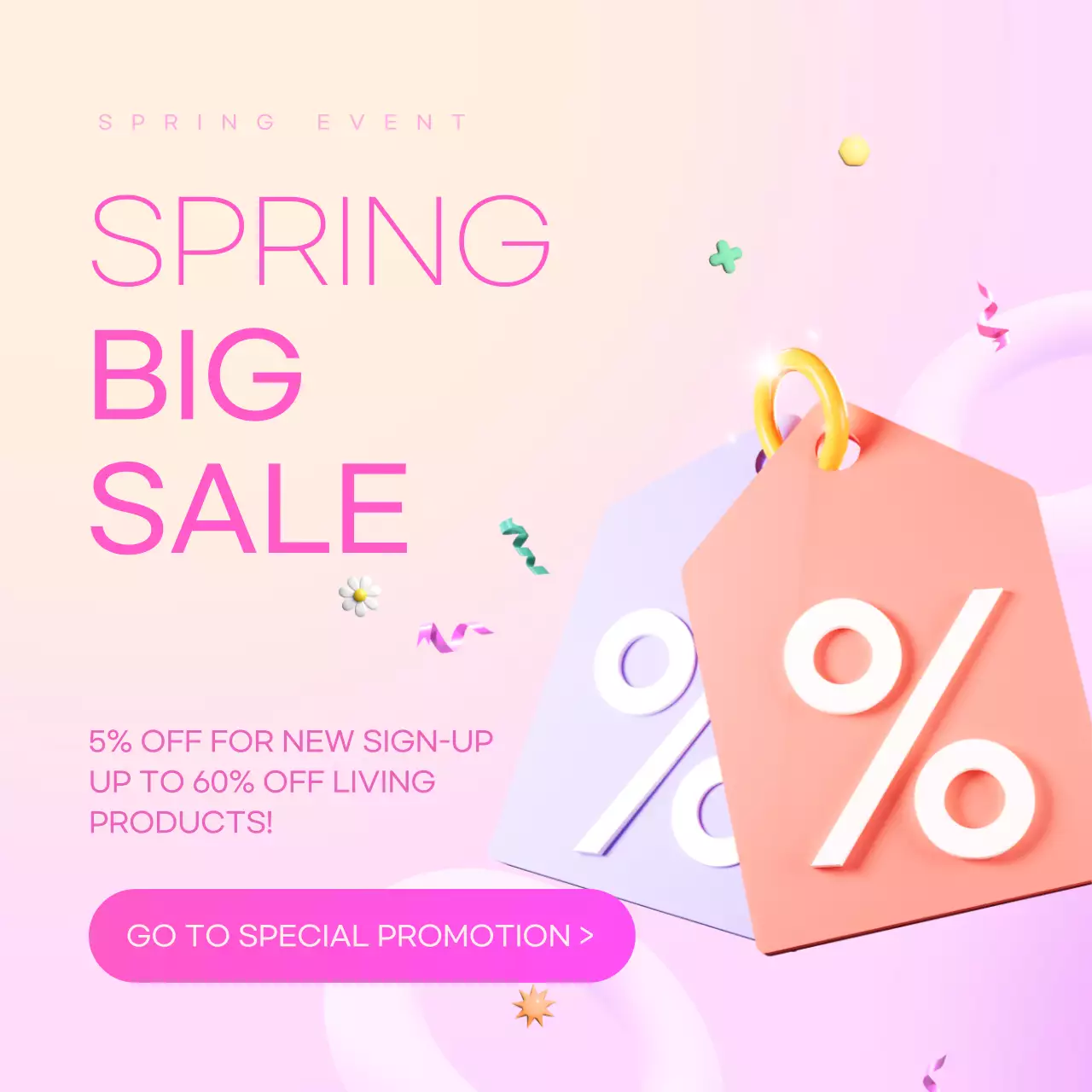 Pink Trendy Sale Promotion Social Media Post