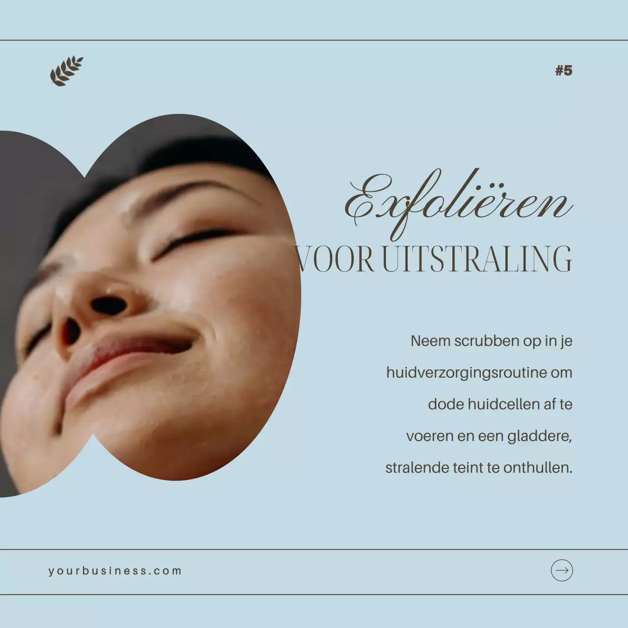 Hemelsblauwe en bruine elegante tips voor huidverzorging