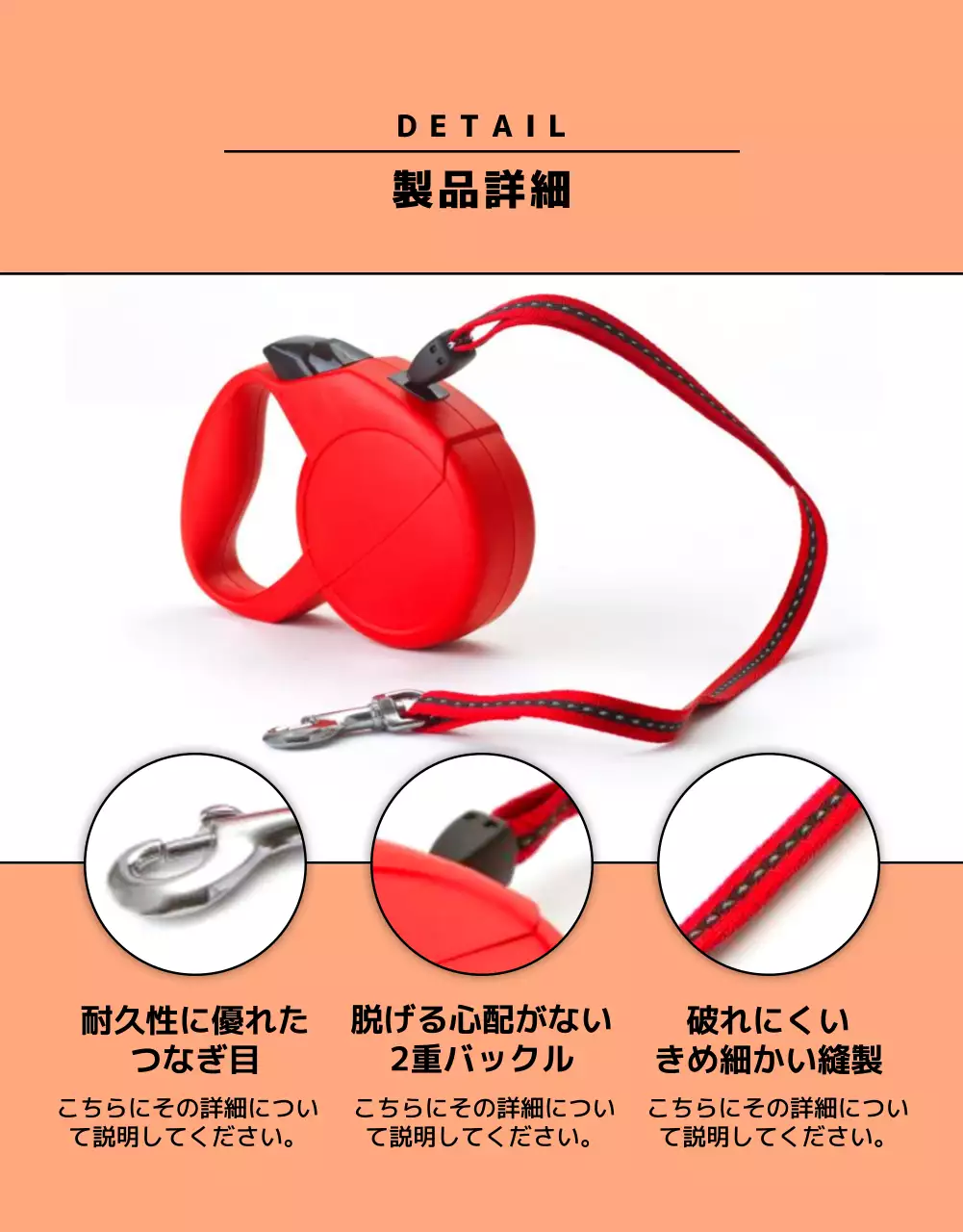 ベージュ シンプル ペット チラシ 詳細ページ