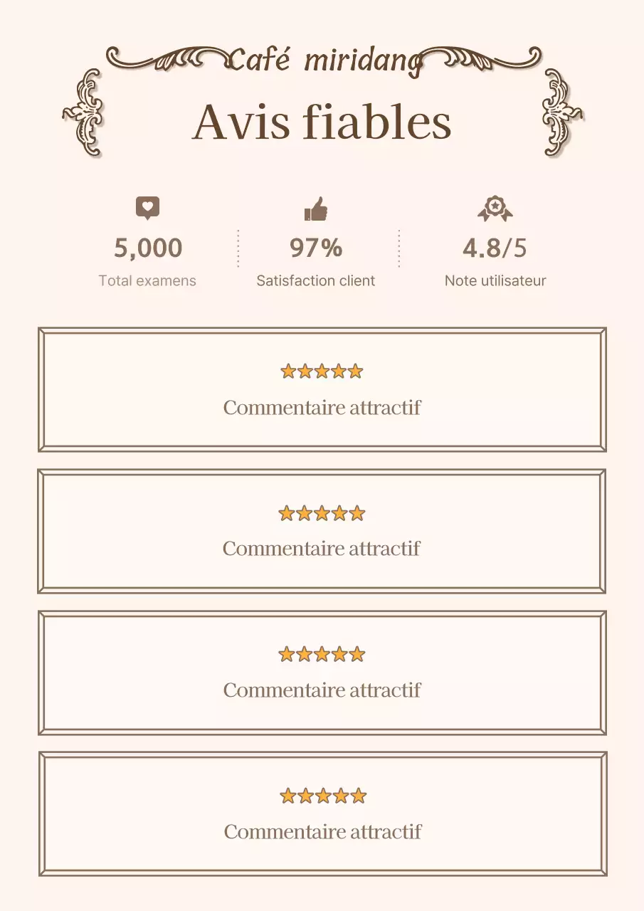 Publicité vintage pour un café et une boulangerie en ivoire et beige