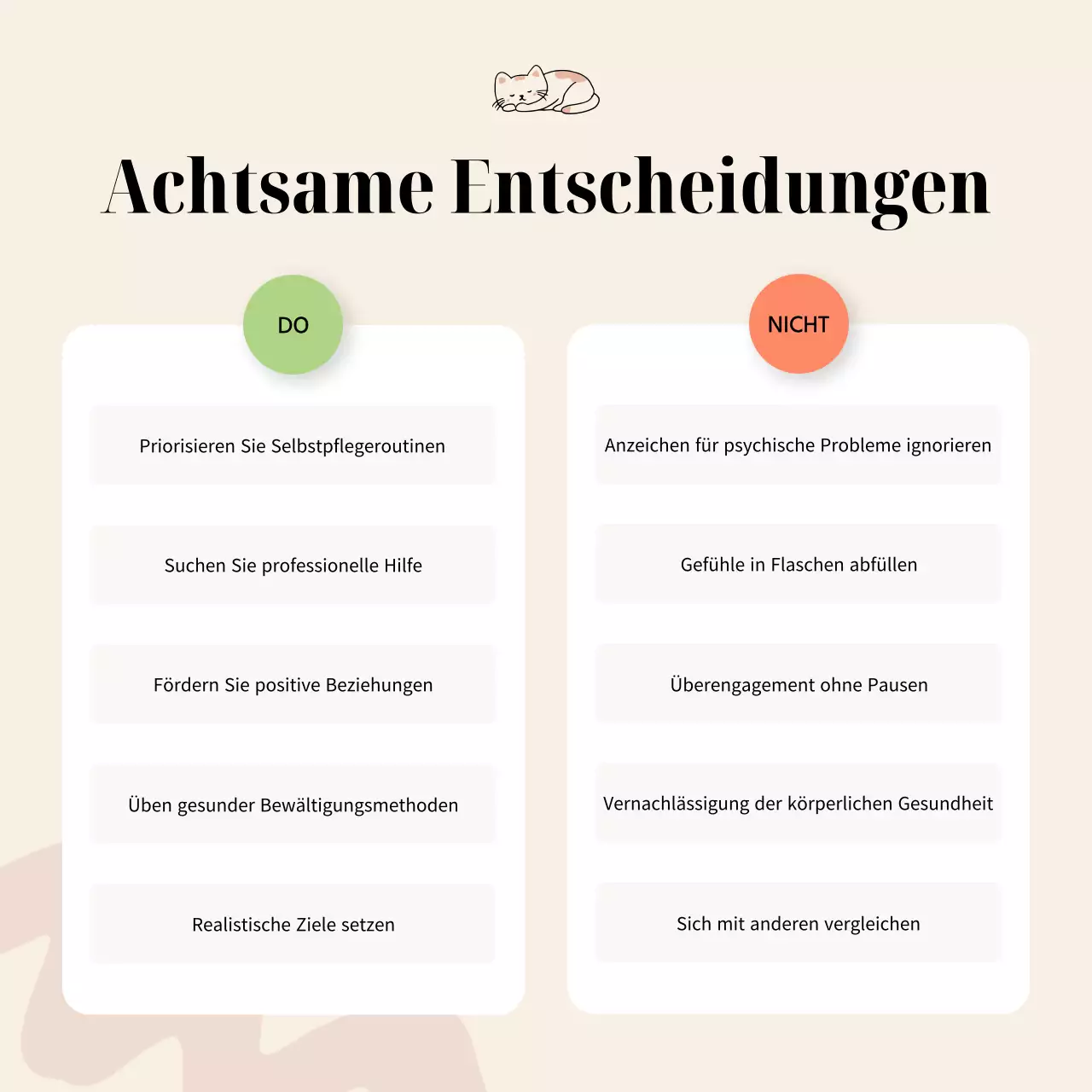 Beige und Weiß Minimal Achtsamkeit Gesundheit Lebensstil Tipps Leitfaden