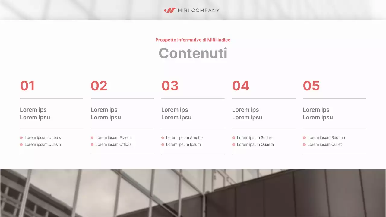 Un semplice prospetto aziendale in rosso