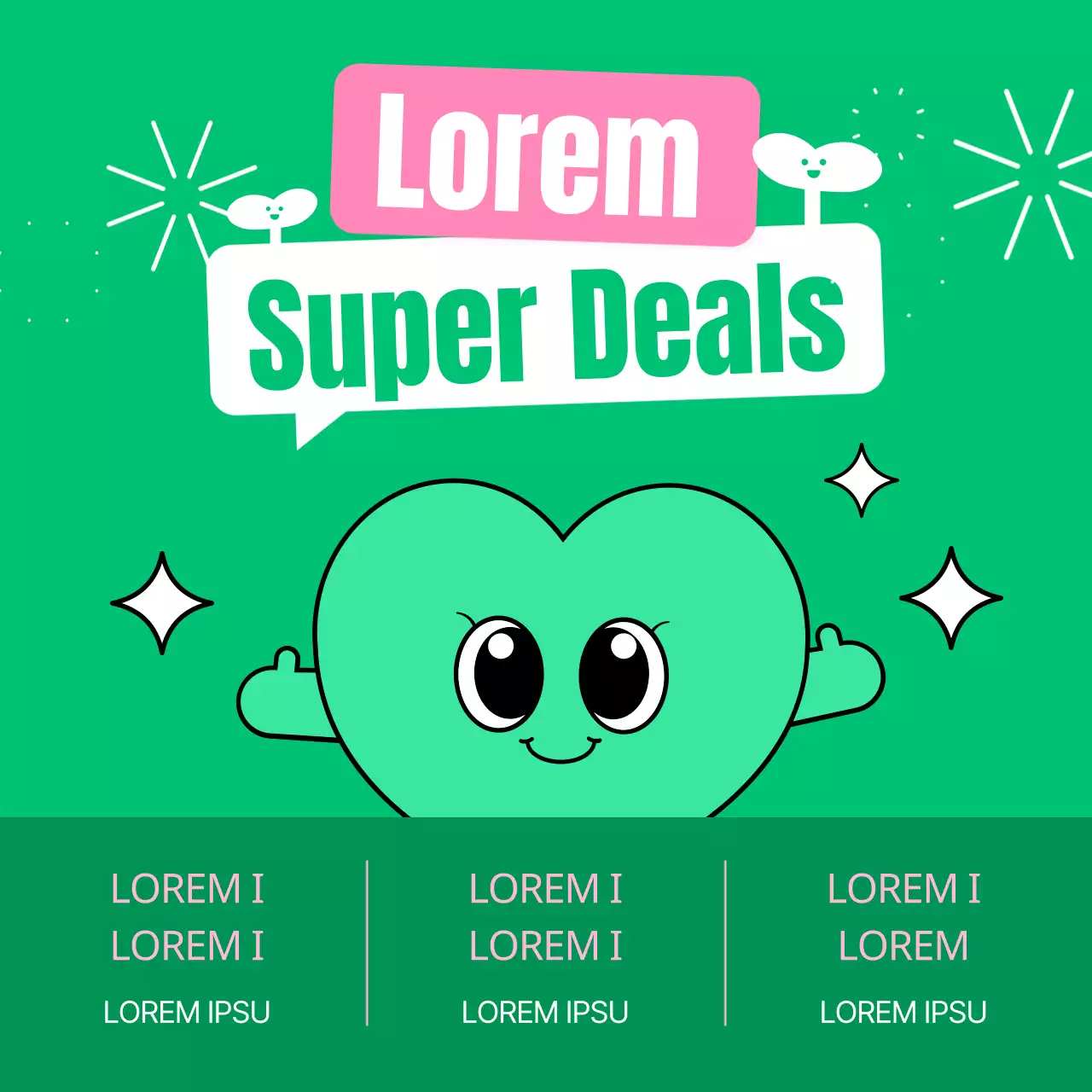 Werbung für einen hübschen Frühlingsverkauf in Chartreuse und Rosa