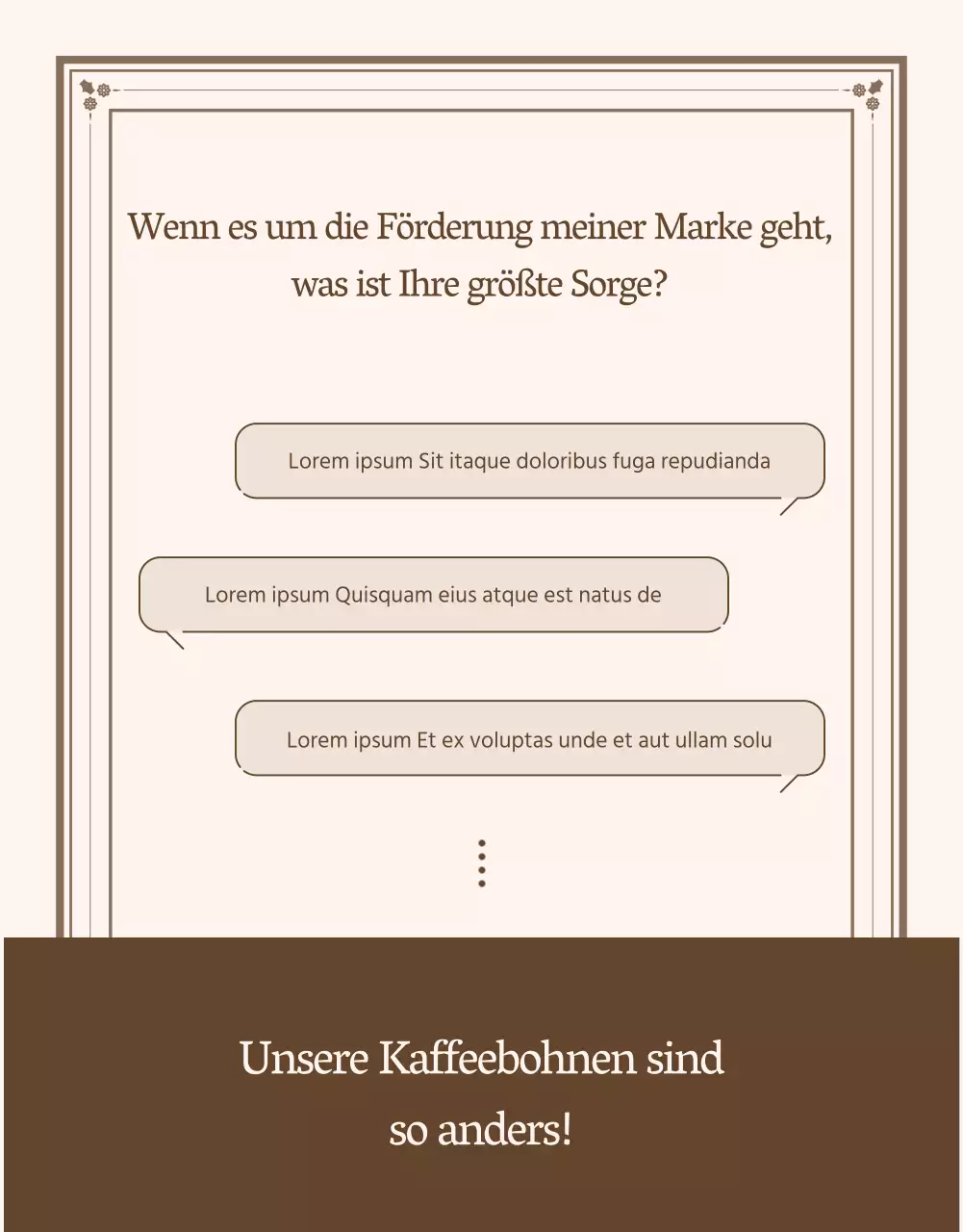 Werbung für eine Café-Bäckerei mit Vintage-Konzept in Elfenbein und Beige