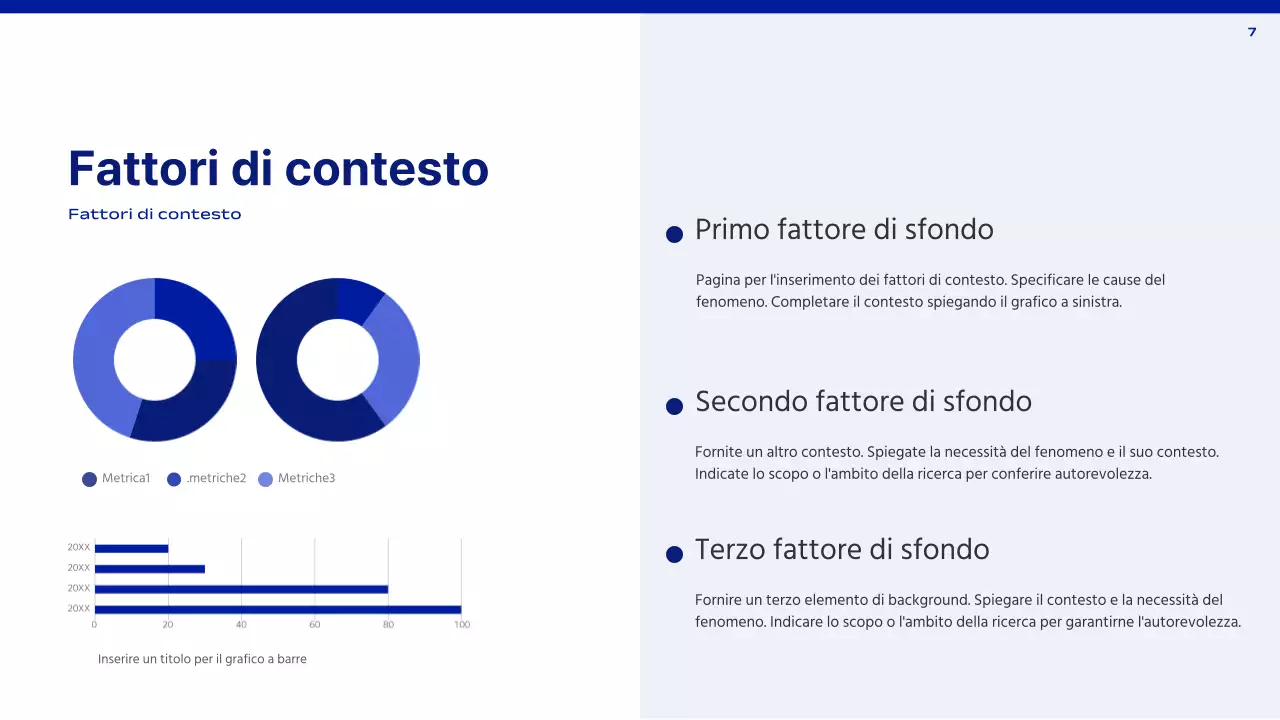 Una relazione semplice in blu e bianco