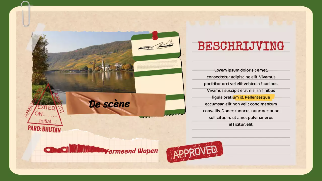 Beige en oranje Retro Dossier