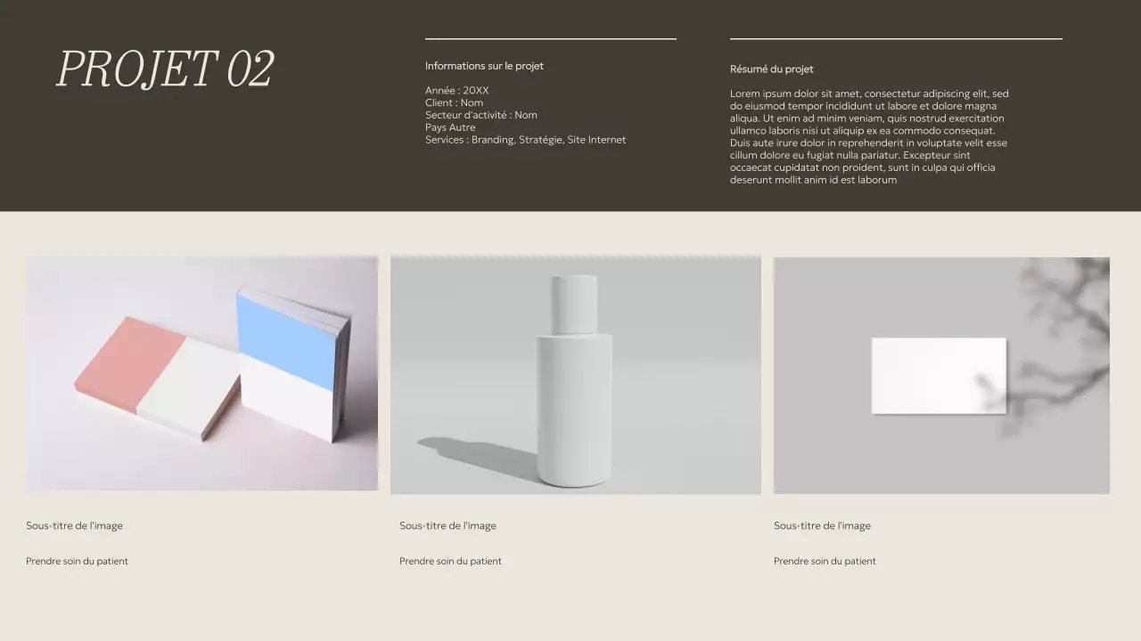 Matériel de portfolio créatif minimaliste beige et kaki