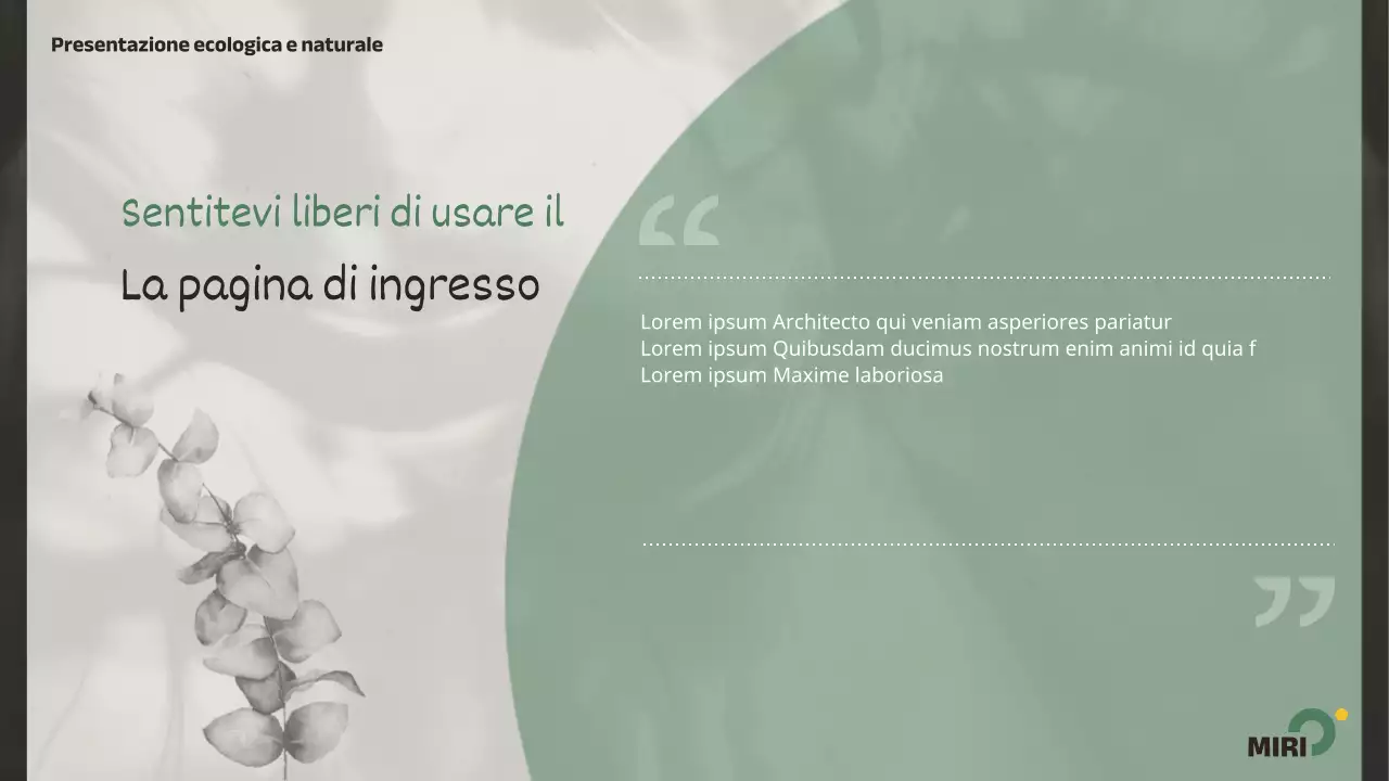 Promuovere una natura verde, semplice ed ecologica