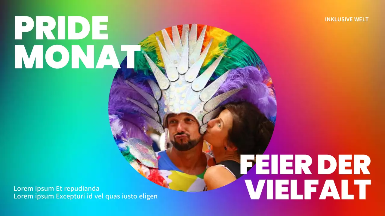 Trendiger Pride-Day-Haupttitel in einem Regenbogen von Farben