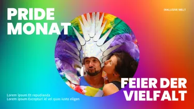 Trendiger Pride-Day-Haupttitel in einem Regenbogen von Farben