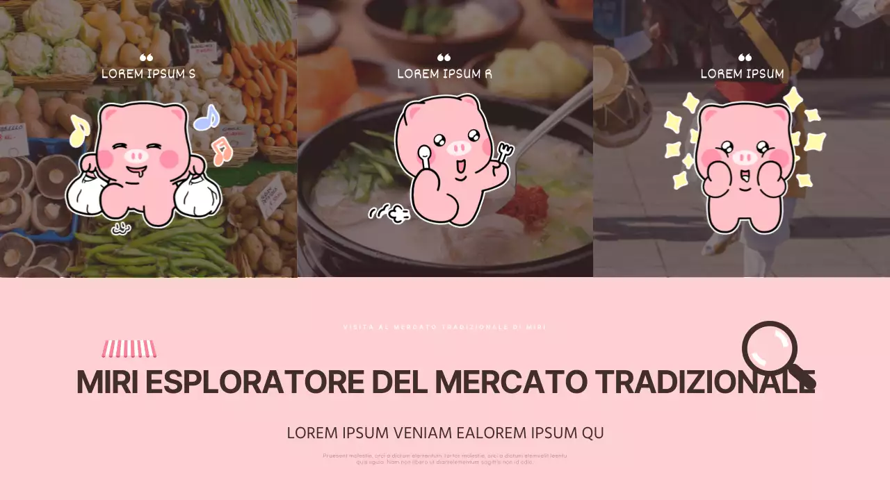 Promuovere la combinazione di colori rosa e marrone dei mercati tradizionali.