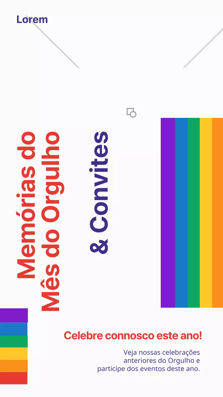 Um simples convite com arco-íris para celebrar o Dia do Orgulho
