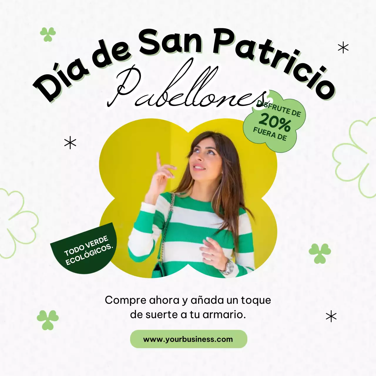 Gris y verde Publicidad de rebajas por el Día de San Patricio