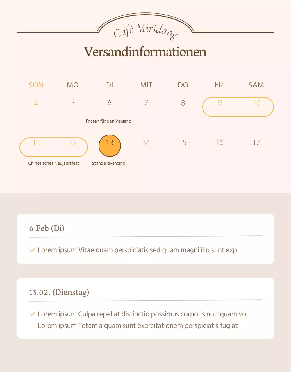 Anleitungen und Warnhinweise oder Anzeigen für Vintage-Detailseiten in Elfenbein und Beige