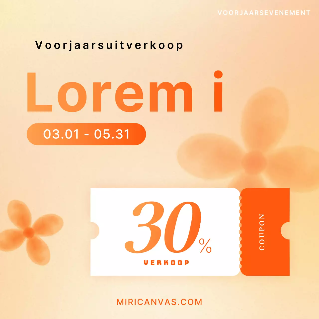 Een mooie voorjaarsadvertentie in geel en lichtblauw