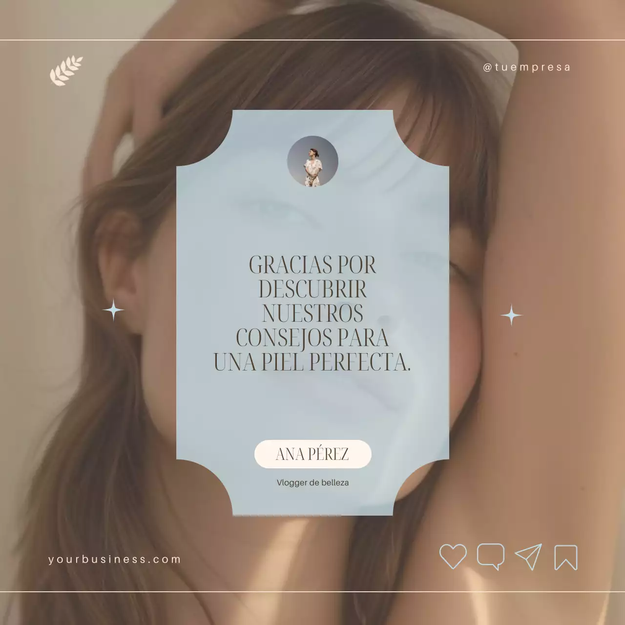 Guía de consejos secretos para un cuidado de la piel elegante en azul cielo y marrón