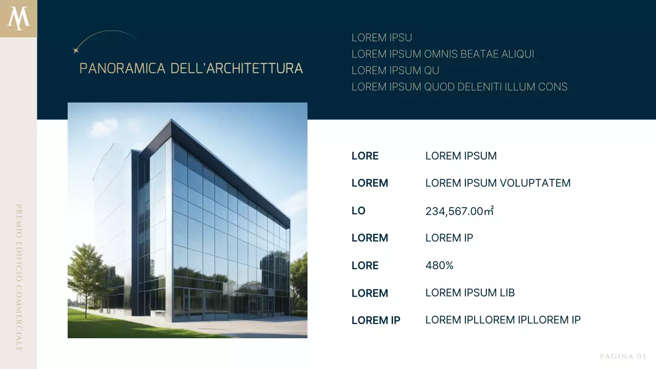 Un lussuoso annuncio immobiliare in blu navy e oro