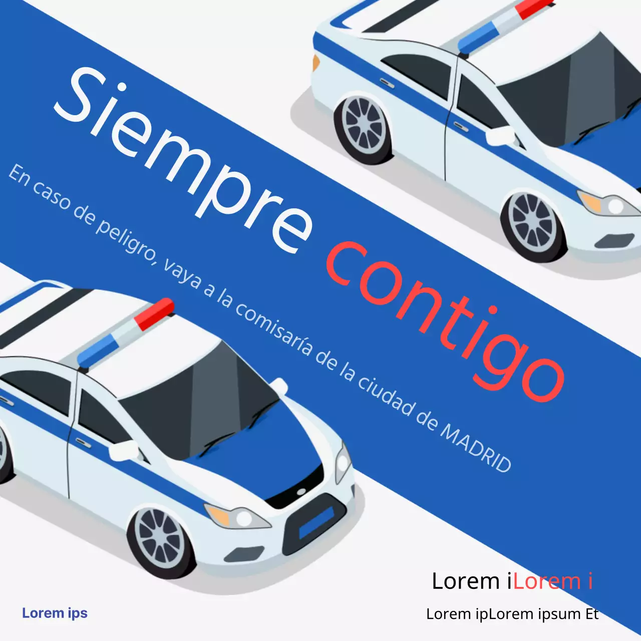 Promover el contenido policial en azul y blanco