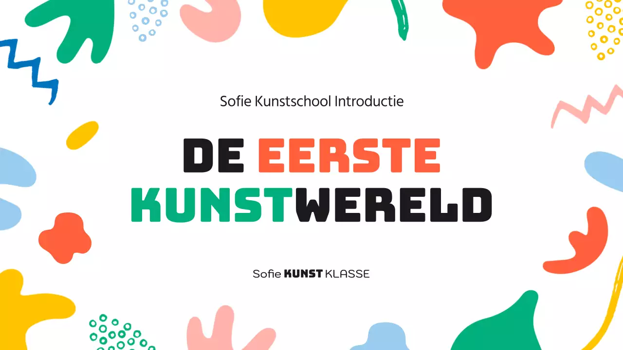 Een leuke groen met oranje prospectus voor de kunstacademie