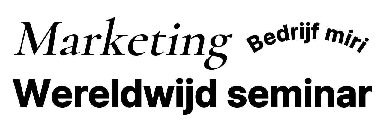 Zakelijk Marketing Seminar met Zwart Typografie Concept