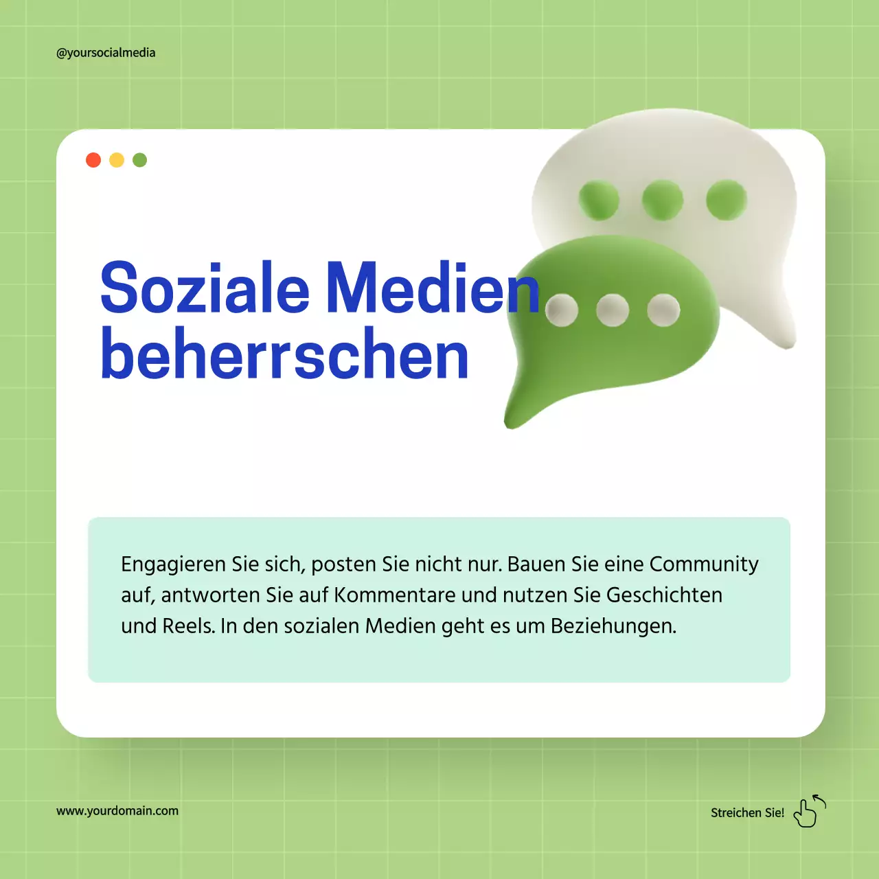 Grün und Blau Einfache Tipps für digitales Marketing Leitfaden Strategie