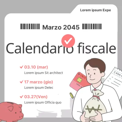 Un semplice annuncio di calendario fiscale grigio e rosso