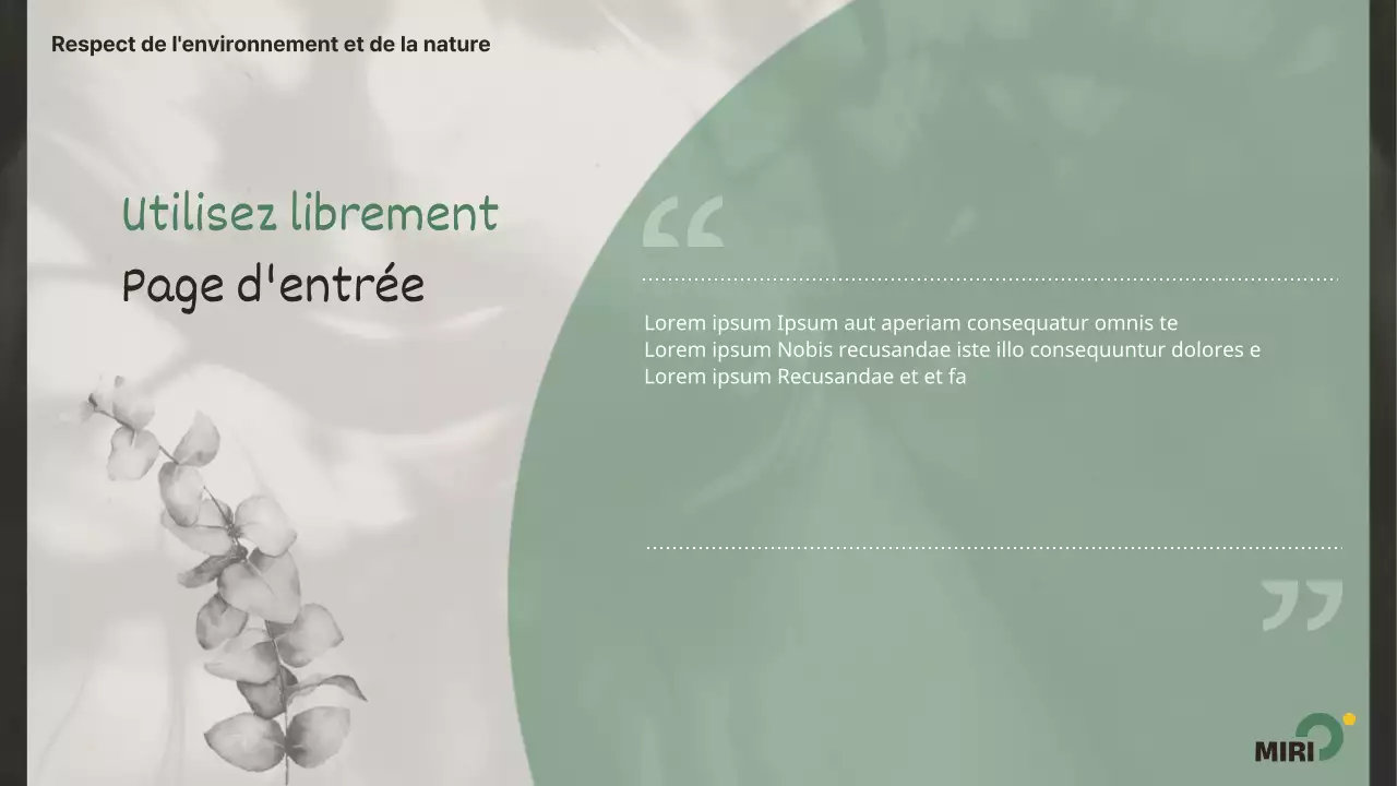 Promouvoir une nature verte, simple et respectueuse de l'environnement