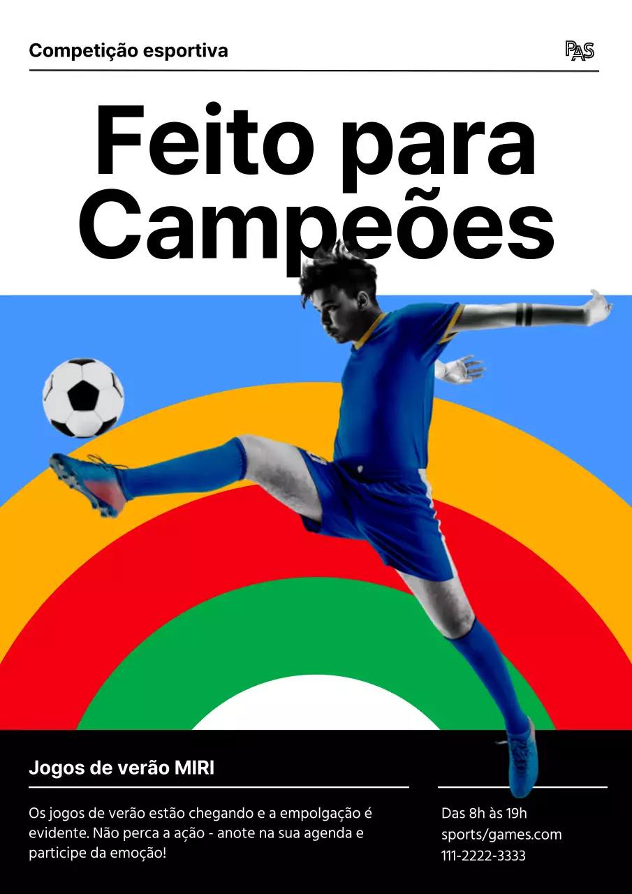 Promover o InterHigh, uma competição desportiva nacional moderna do ensino secundário, em vermelho e azul.