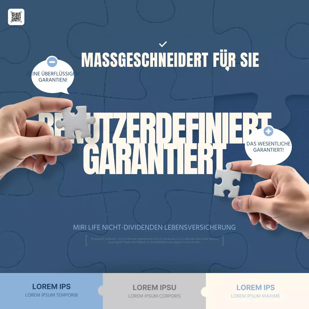 Hervorgehobene Informationen zur Politik in Marineblau und Elfenbein