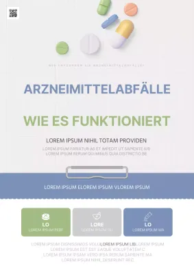 Ein einfacher blauer und khakifarbener Leitfaden für die Entsorgung von Arzneimittelabfällen