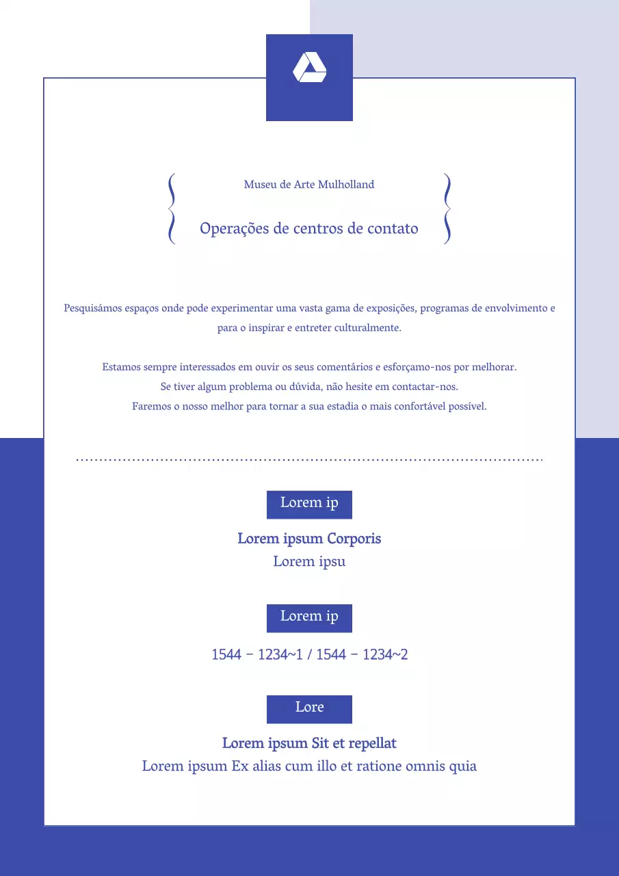 Um guia simples, a azul e branco, das instituições públicas