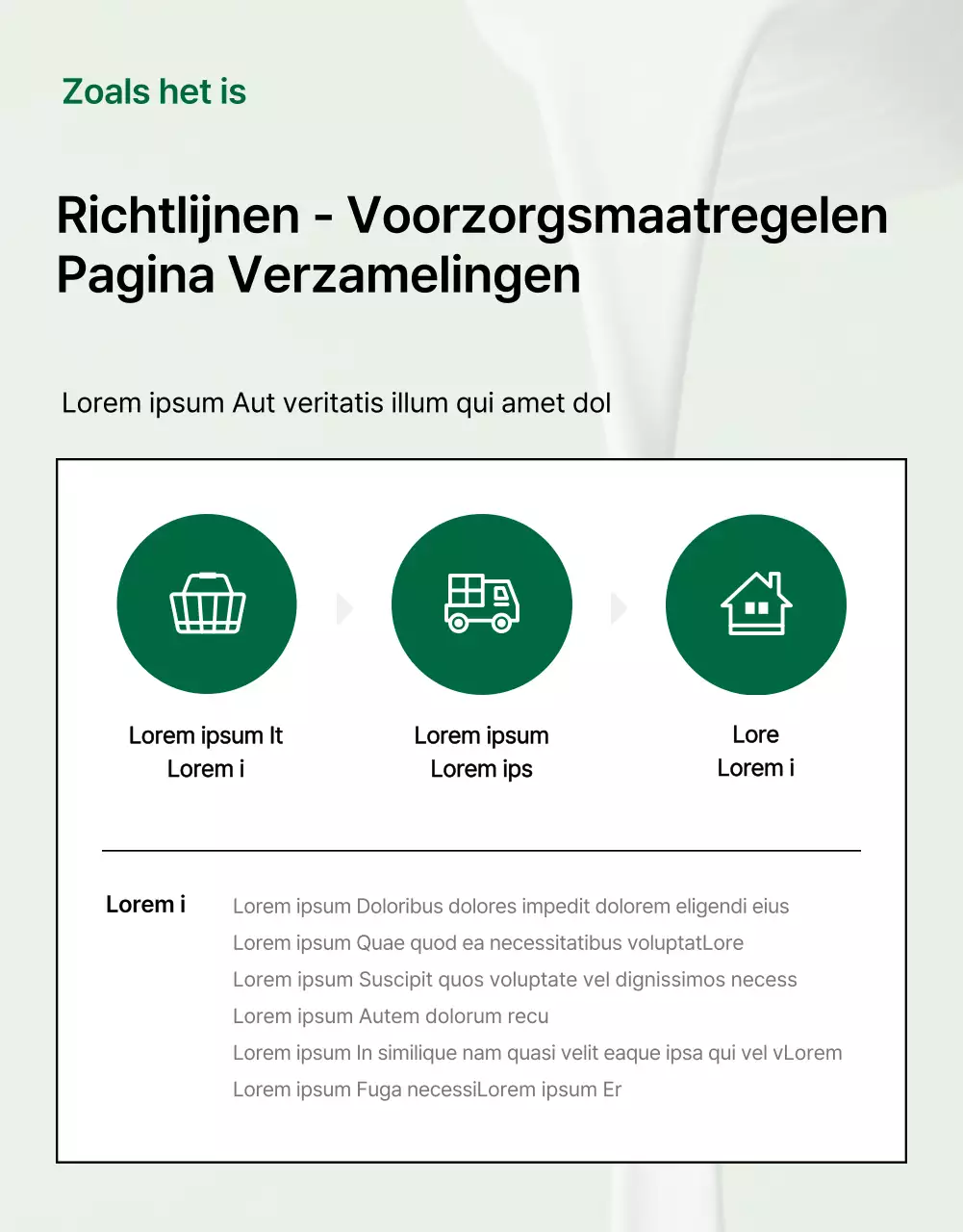 Promoot een eenvoudige groen-witte pagina met controlepunten voor natuurlijke cosmetica