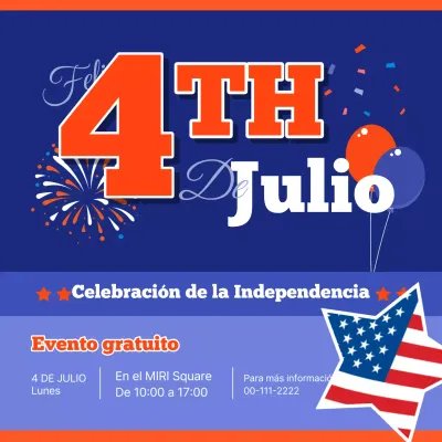 Promueva el Día de la Independencia estadounidense con un moderno toque rojo y azul