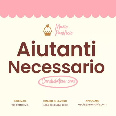 Panificio semplice Pink and Brown Assunzione di personale