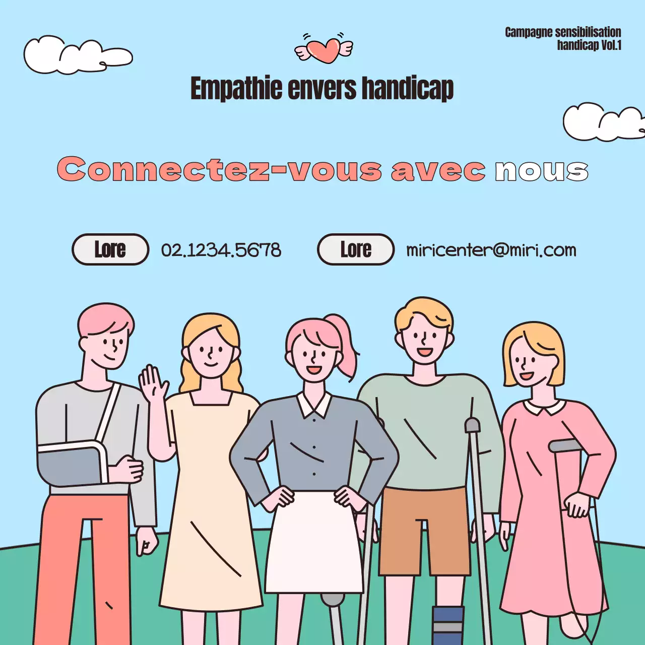 Promouvoir les événements de la journée de sensibilisation au handicap en bleu clair et en rouge