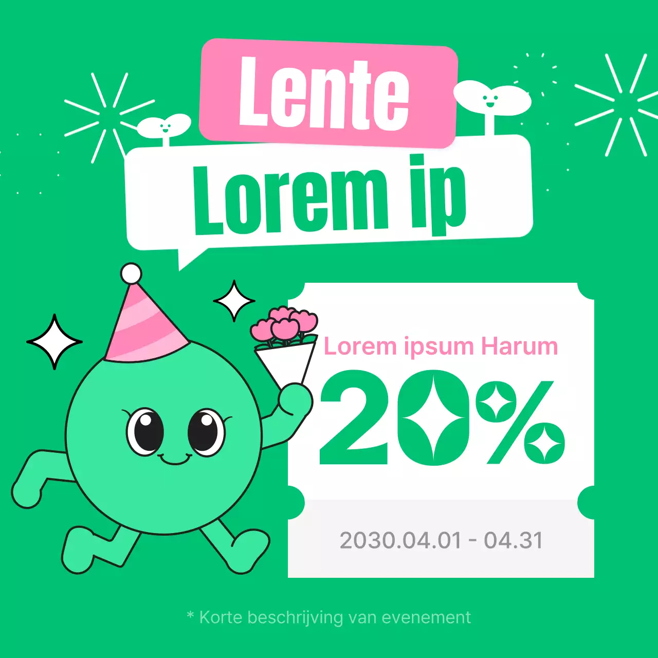 Promoot een mooie voorjaarsuitverkoop in chartreuse en roze