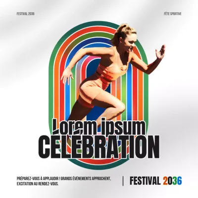 Promouvoir un simple événement sportif en vert et jaune