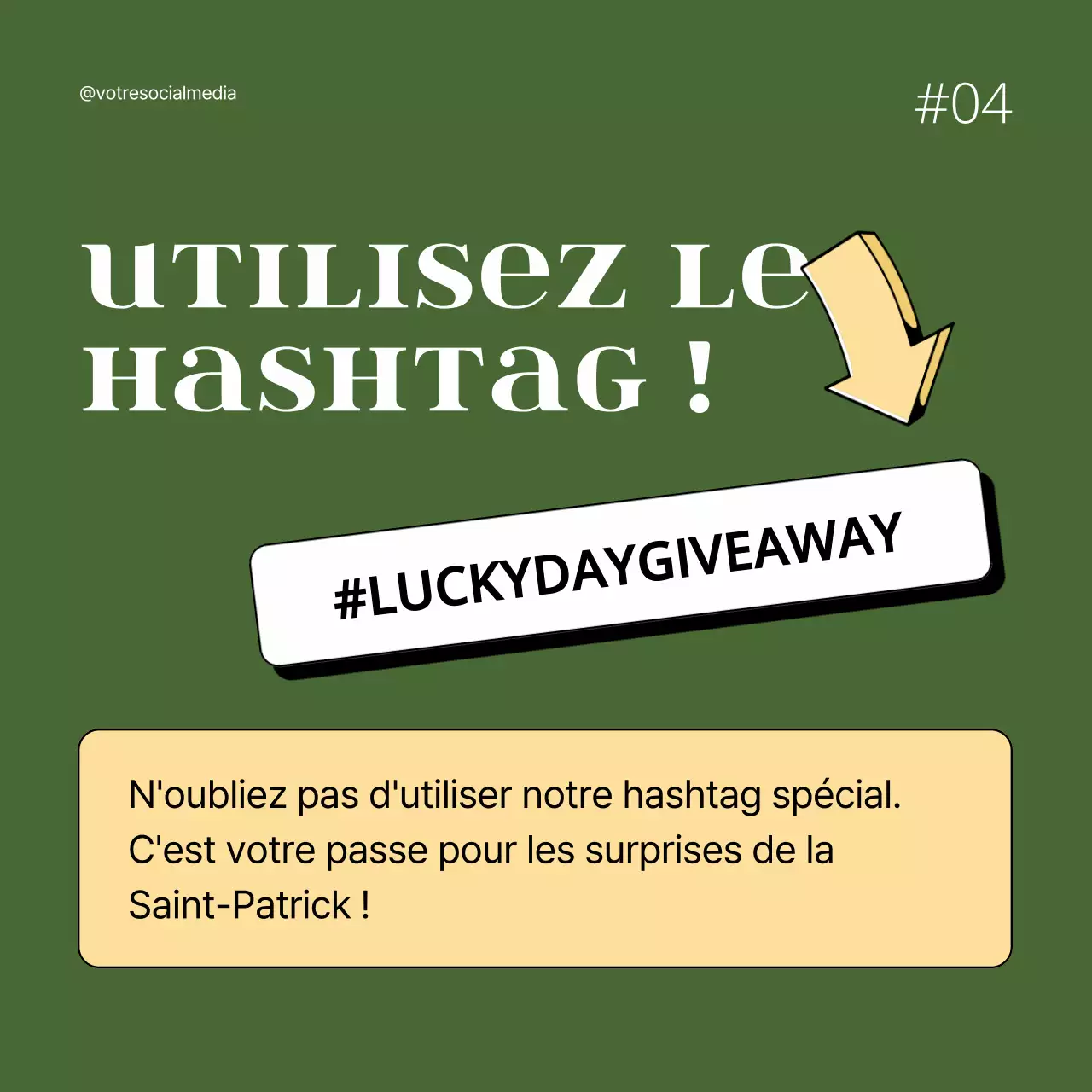 Annonce publicitaire rétro verte et jaune pour la Saint-Patrick