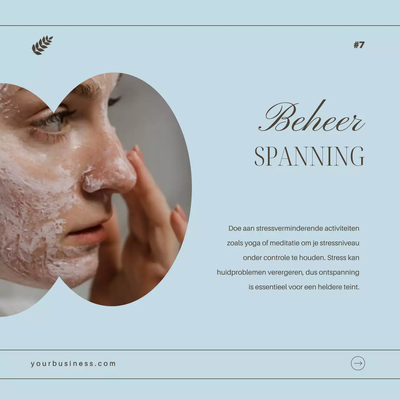 Hemelsblauwe en bruine elegante tips voor huidverzorging