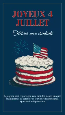 Campagne d'événements rétro du 4 juillet en bleu et rouge