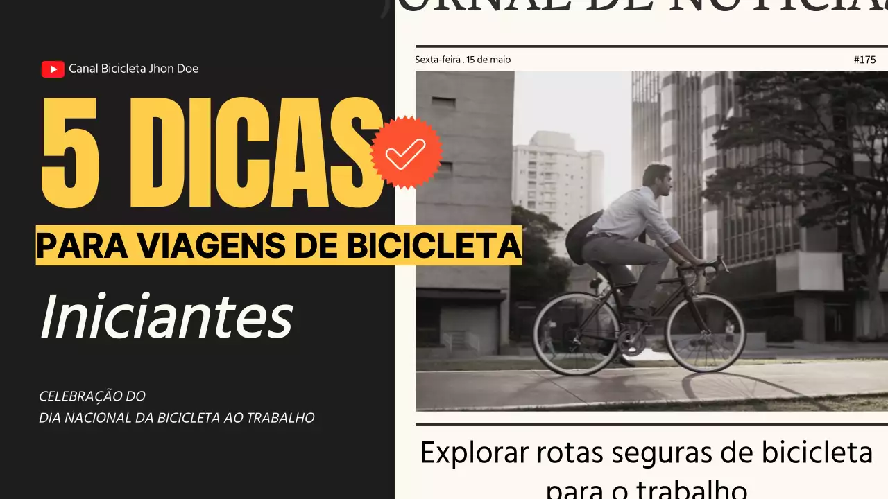Guia em vídeo para dicas modernas em preto e amarelo para ir de bicicleta para o trabalho