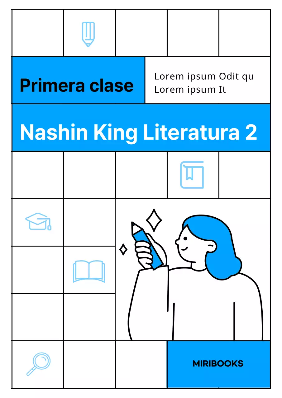 Bonitos cuadernos escolares en azul claro y blanco