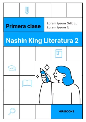Bonitos cuadernos escolares en azul claro y blanco
