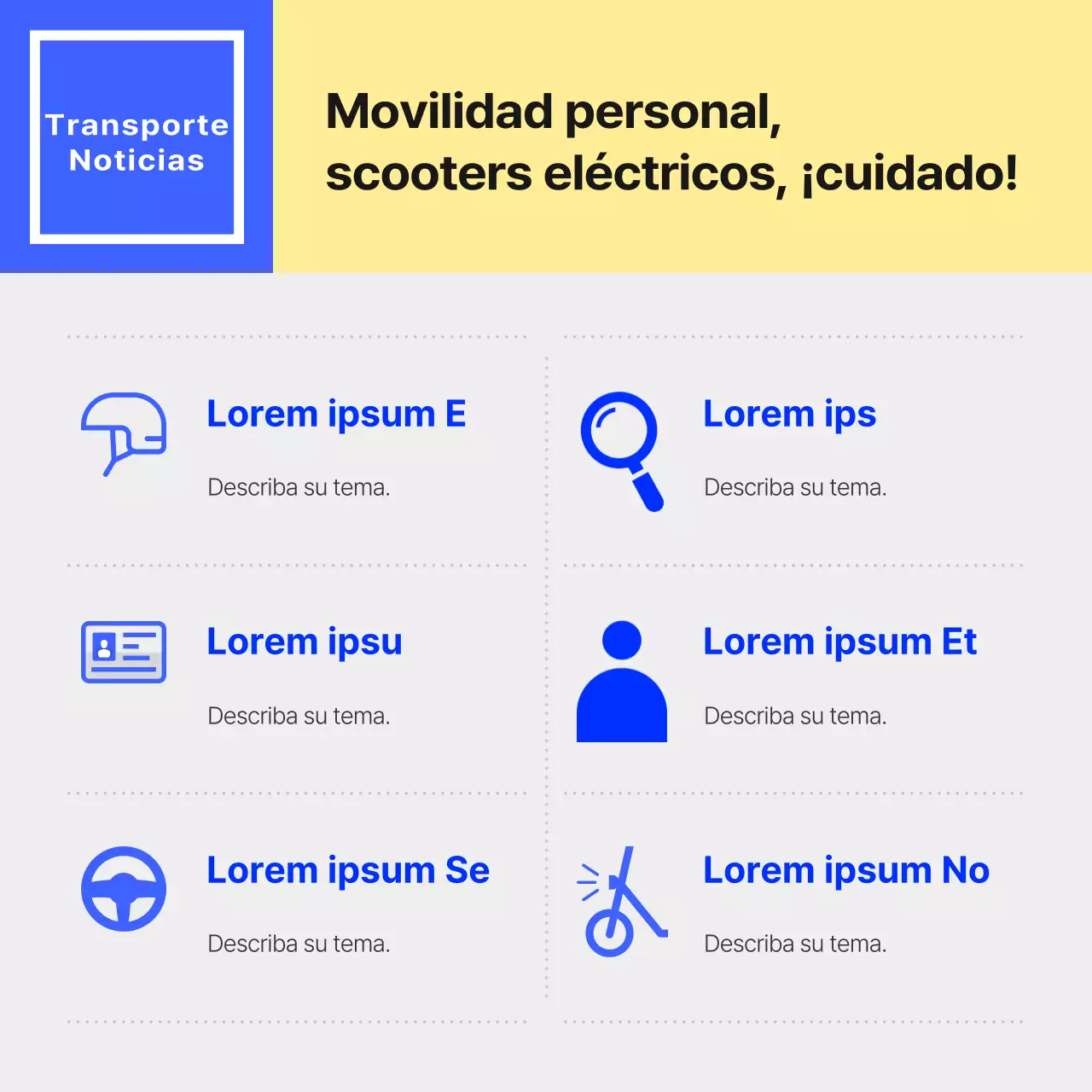 Promover un sencillo boletín policial azul y amarillo